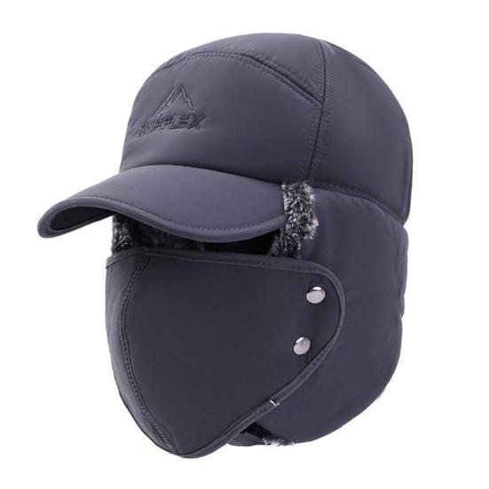 Unisex Winter Hat Thickened Fleece Lined Ear Protection Windoroof Buckle Fasten Heat Retention