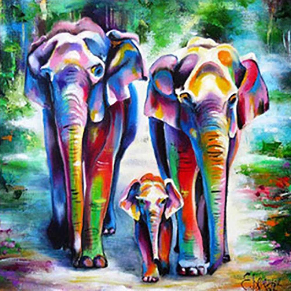 Full Diamond Painting Animal Cross Stitch Diamond Embroidery Mosaic Elephant Needlework Gift Home Decor Handicrafts