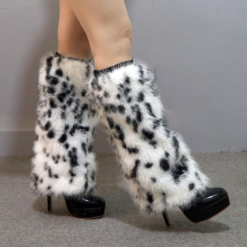 Japanese Style Plush Boots Cover Faux Fur Furry Leggings Sleeve Long Tube Stockings Spicy Girls