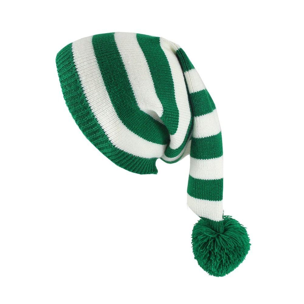 Merry Christmas Hat Christmas Knitted Hat Green Red Santa Beanie Hat Leisure   Winter/Autumn