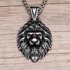 Vintage Unique Stainless Steel Lion Pendant For Men Punk Hip Hop Animal Biker Necklace Amulet Fashion Jewelry Gift