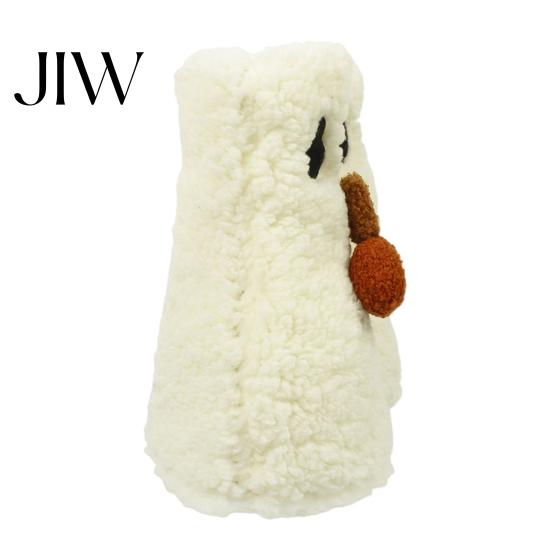 Decorative Wine Bottle Holder Halloween Ghost Fleece Bag, Cute Plush Themed Sleeve Cover for Dinner Table, Party Decoration Soft Cotton Velvet