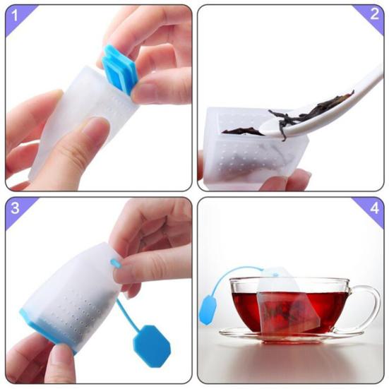 2 Pcs Silicone Tea Strainers Tea Bag Shape Loose Leaf Mesh Tea Infusers for Home Ofiice Kitchen