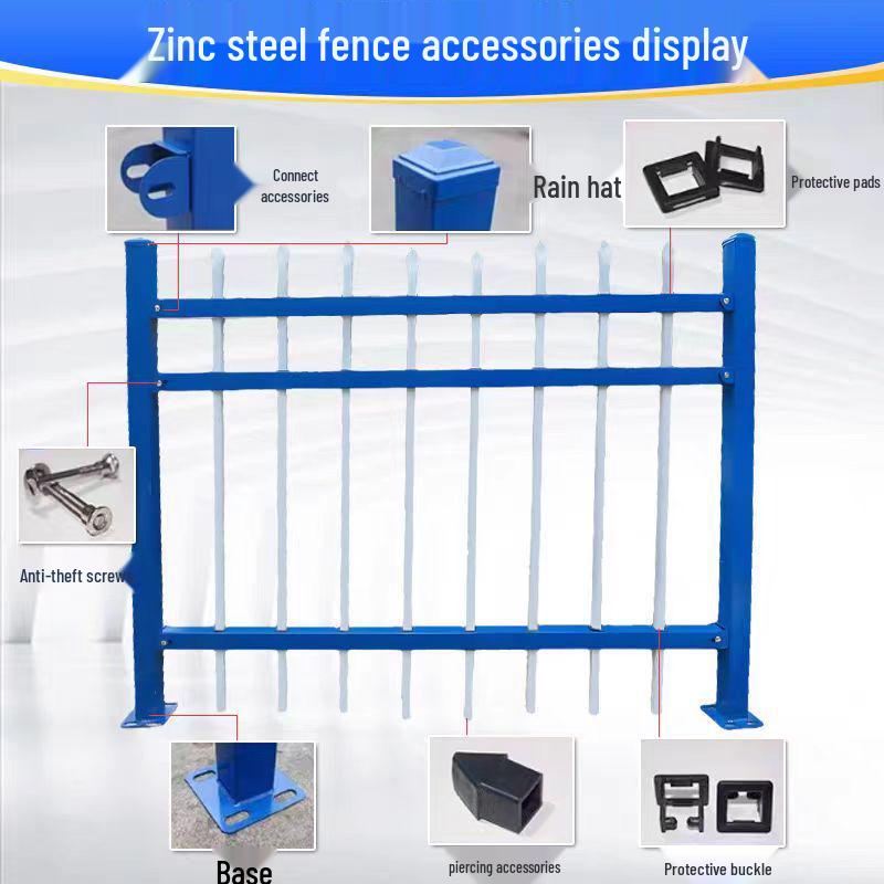 Zinc Steel Perimeter Fence: Outdoor Wrought Iron Railing for Schools, Communities, and Rural Courtyards