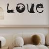 4 шт. наклейки с надписями «Любовь кота», самоклеящиеся наклейки на стену с изображением кота, акриловые наклейки на зеркало, настенные художественные наклейки для гостиной, спальни, детской комнаты