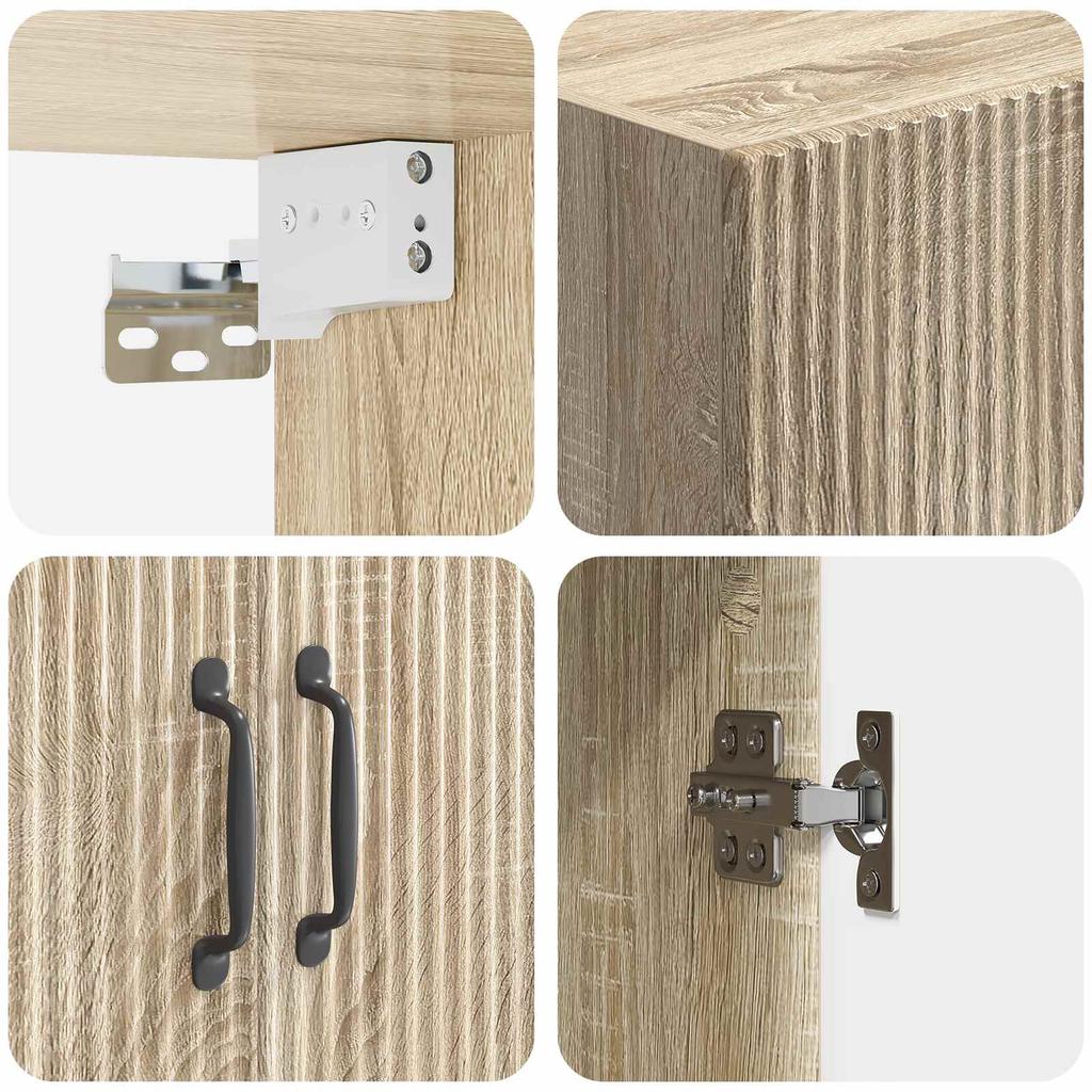 2 Piece Cabinet Set Sonoma Oak Wood Based Material