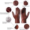 Harssidanzar Luxury Italian Sheepskin Leather Gloves with Cashmere Stitching for Dark Size S Men's Warmth, Brown,