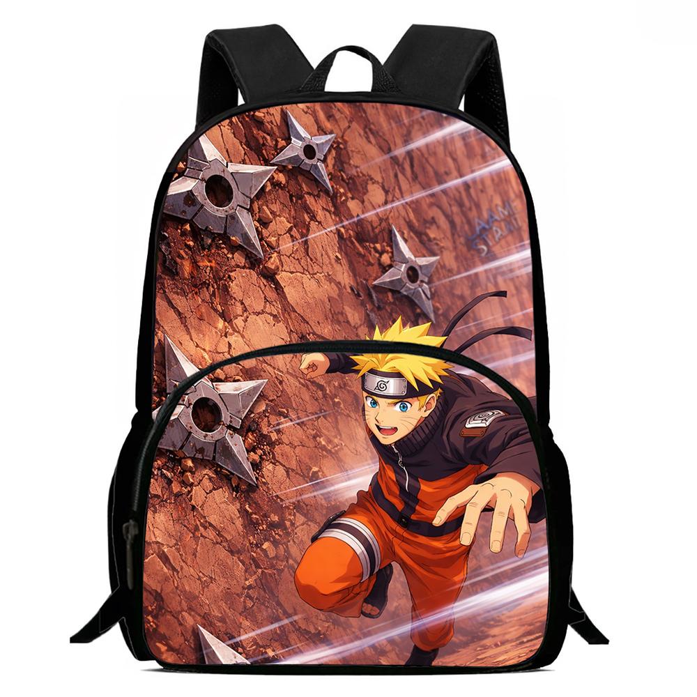 Детский рюкзак с героями мультфильма Аниме NARUTO, с регулируемым плечевым ремнем и передним карманом, легкий и прочный, для мальчиков и девочек в возрасте 5-10 лет