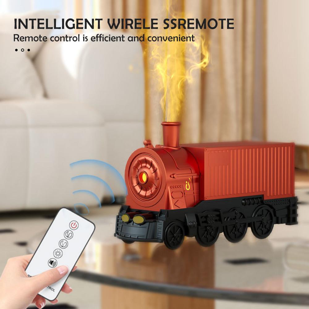 Увлажнитель воздуха Mini Train, ультразвуковой диффузор аромата эфирных масел с 7-цветной светодиодной подсветкой, резервуаром для воды объемом 300 мл и пультом дистанционного управления