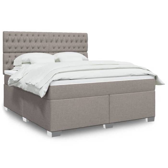 Maison Exclusive - Sommier à lattes de lit avec matelas Taupe 180x200 cm Tissu