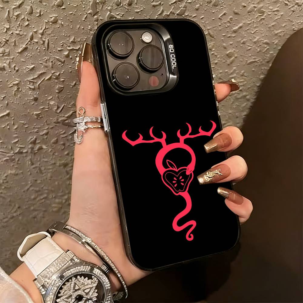 PC-Hazbin H-Hotel Аластор Чехол для телефона для iPhone 17,16,15,14,13,12,11 Plus,Pro Max,XS,Цветной Серебристый Чехол для телефона Funda Cover