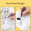 Small double headed outlining pen 120 black waterproof quick drying marker pen ultra fine oil based marker pen for art painting wholesale