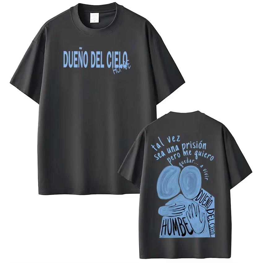 Dueno Del Cielo Tour 2026 Singer Humbe Print Tees Men Women Fashion T Shirt Summer Cotton High Quality Fashion Casual Tshirts
