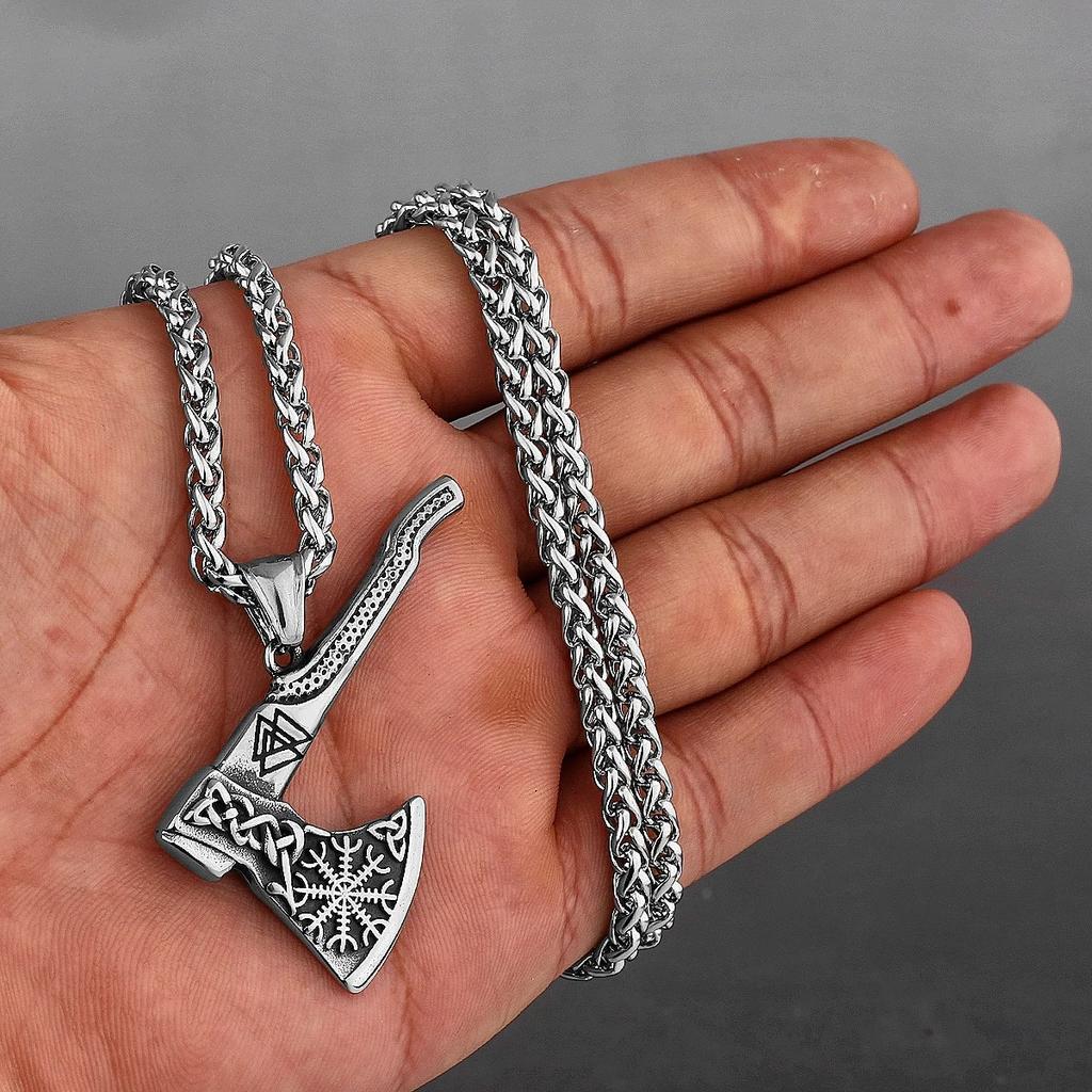 Мужское ожерелье с подвеской Viking Valknut из нержавеющей стали — прочный и уникальный дизайн, идеальный подарок с бесплатной доставкой