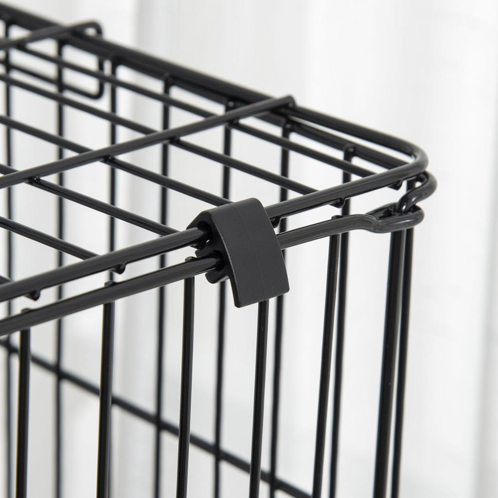 3-Tier Metal Cage with Tray for Rodents, Rabbits and Ferrets with 4 Wheels, 81.2x52.7x114cm, Black