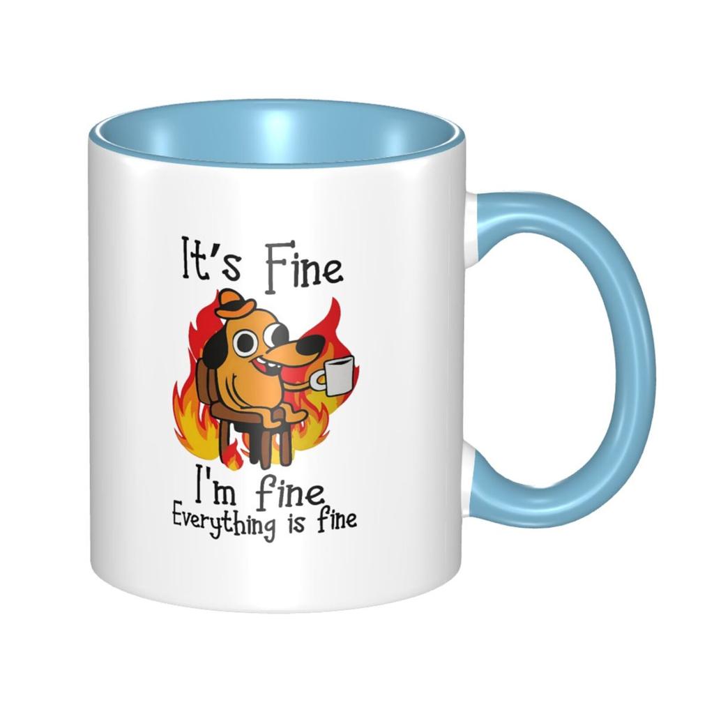 11oz It's Fine Funny Puppy Coffee Mug Tea Cup Coffee Cup Funny Birthday Gifts for Women and Men Ceramic Mug Personalized Cup