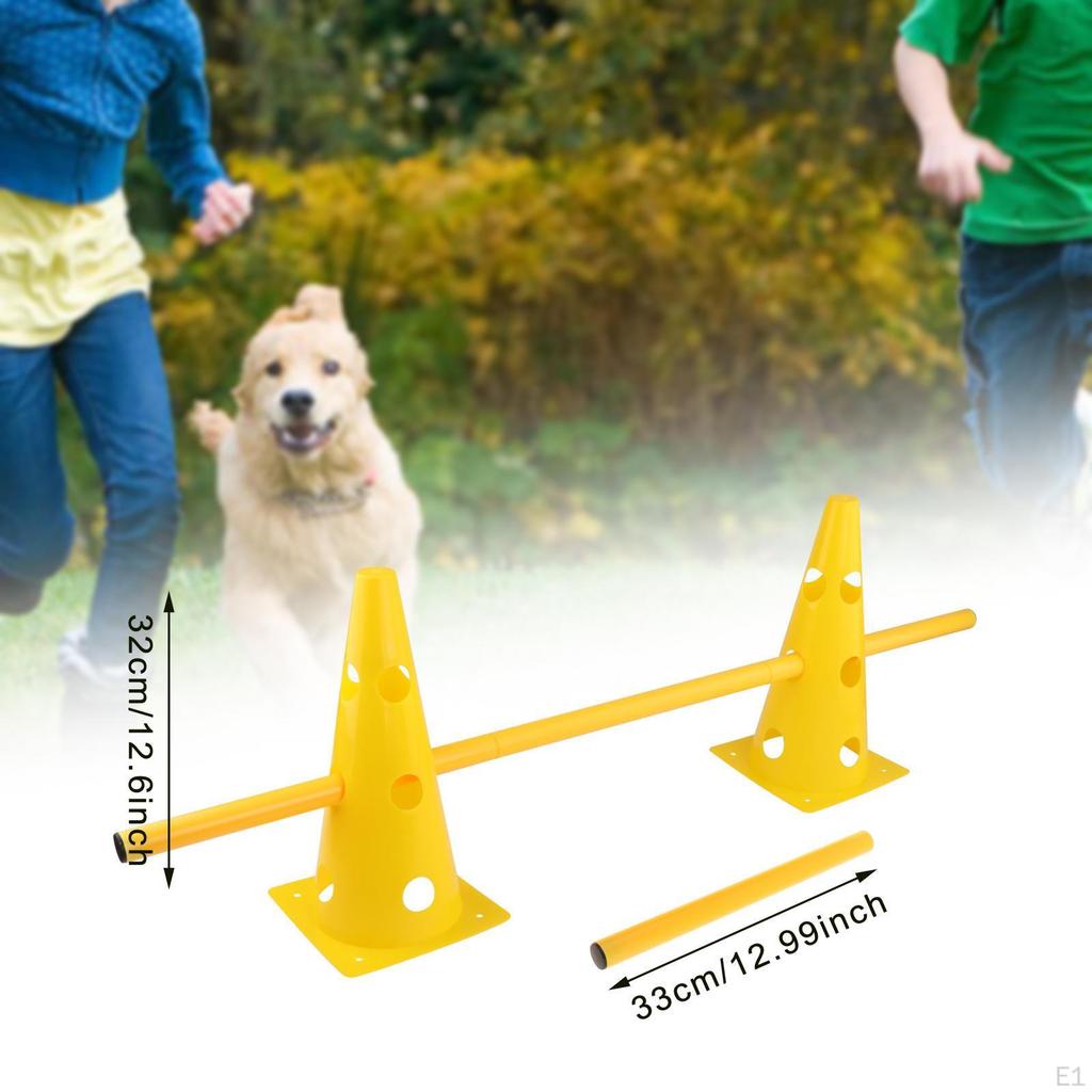 Набор конусов и шест для аджилити для собак для упражнений в прыжках, для футбола