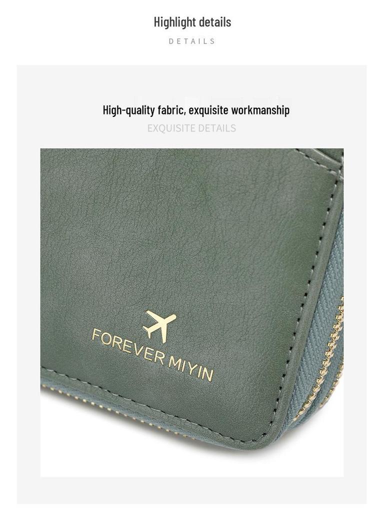 2024 RFID Travel Passport Holder & Ticket Organizer with Double Zippers - Crossbody Multifunctional Wallet & Document Bag.