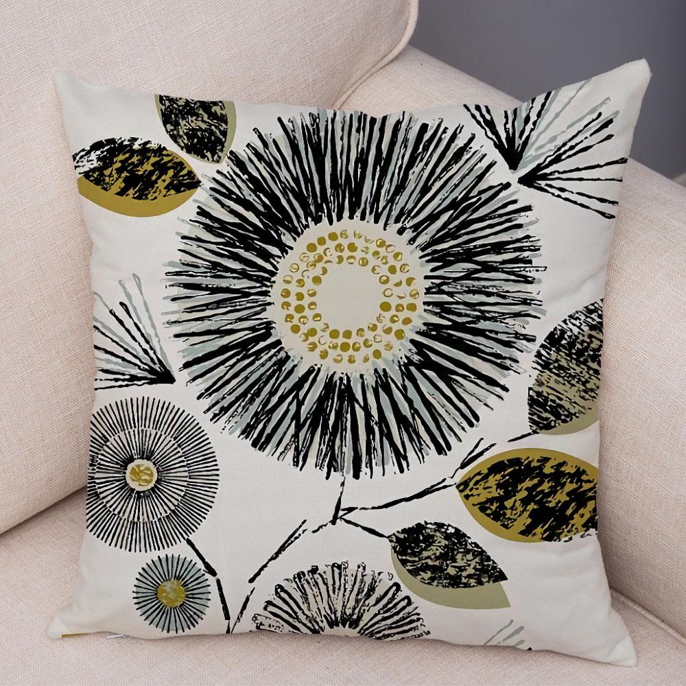 Абстрактное искусство, декоративная наволочка с геометрическим растением, деревом, цветком, диван, домашняя автомобильная наволочка