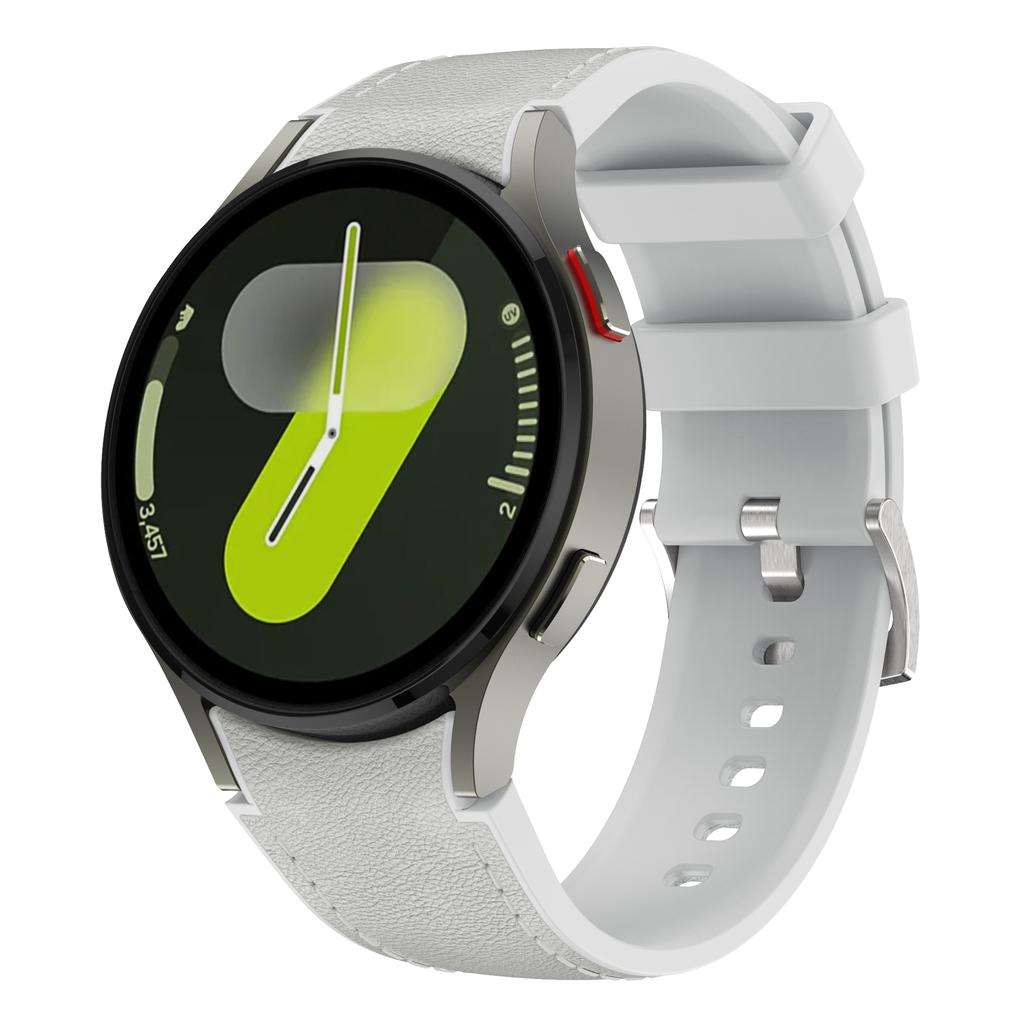 Силиконовый+Кожаный ремешок без зазора для Samsung Galaxy Watch 7 6 5 4 FE 40мм 44мм Браслет Наручный ремешок Watch 6 4 Classic 43/47мм 42/46мм