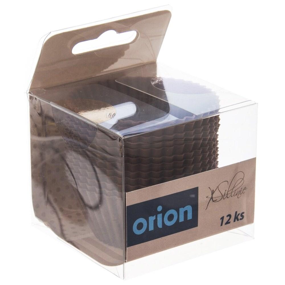 Foremki do muffinek na babeczki muffinki papilotki silikonowe brązowe 12 sztuk 5.5cm ORION 151757