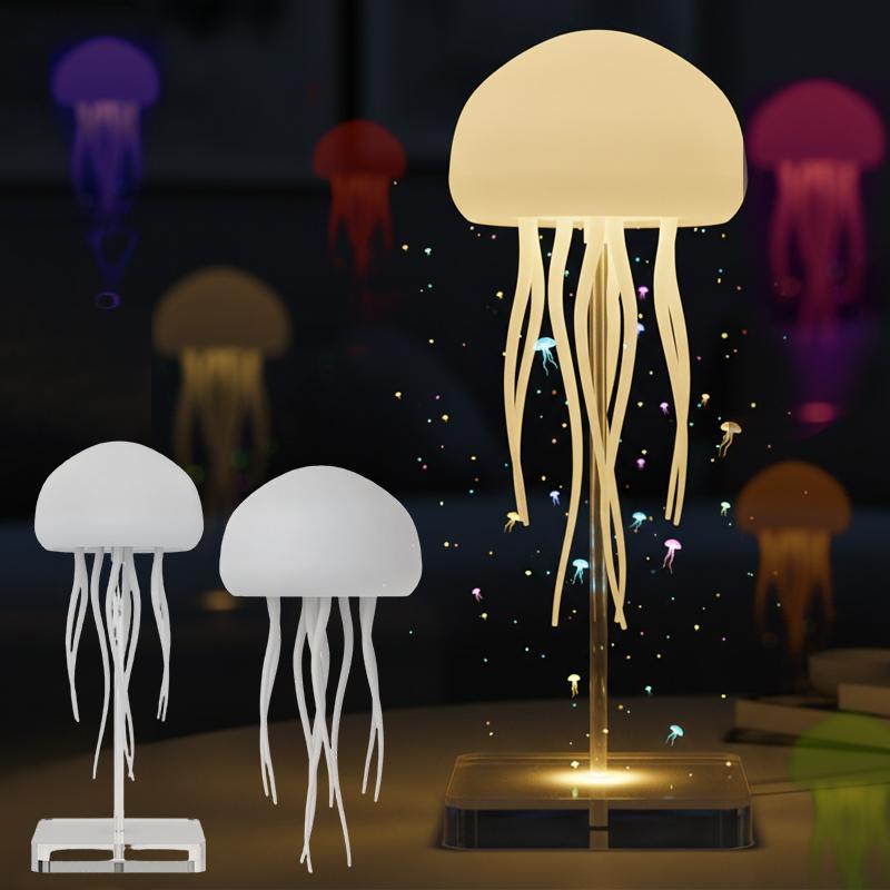 3D подвижная лампа-медуза, USB, умное голосовое управление, регулируемая яркость, смена цвета, креативный ночник, океанские аниме световые вывески, украшения