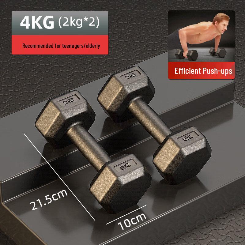 Hexagonal Rubber-Coated Dumbbell