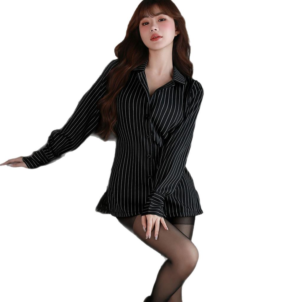 Sex Underwear Abstinence Secretary Professional Striped Female Long Black Pure Lust OL Free Suit Uniform