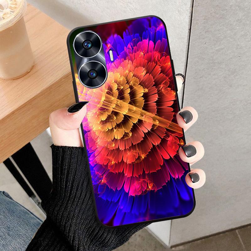 For Realme C55 Case Cool Black Soft Silicone TPU Bumper Protective Phone Case For OPPO Realme C55 case Cover Fundas Shell Coque