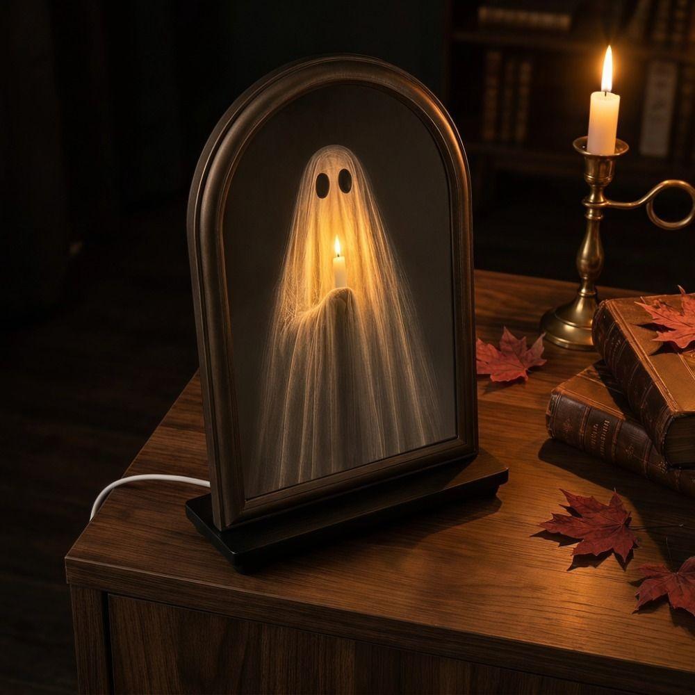 Ghost Shaped Light Up Ghost Mirror LED Glowing Halloween Ghost Mirror Glowing Ghost Mirror Bedroom