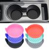Car Cup Coaster Silicone Non-Slip Water Cup Mat with Finger Groove Design Washable Car Cup Holder Auto Interior Accessories