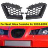 1 Pair Car Front Bumper Upper Grill Replacement Left Right Matte Black For Seat Ibiza Cordoba Typ 6L 2002 2003 2004 2005-2009