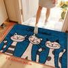 Striped Cat Carpet Blue Floor Mat Doormat Outdoor Carpet Welcome Mat Soft Rug For Bedroom Home Decor Living Room Carpet