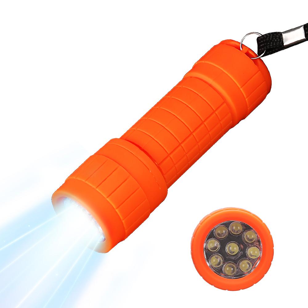 Mini Portable Flashlight Nine XPE Lamp Beads Strong Lighting Using 3 NO.7 Batteries Fixed Focus Pocket Outdoor Emergency Torch