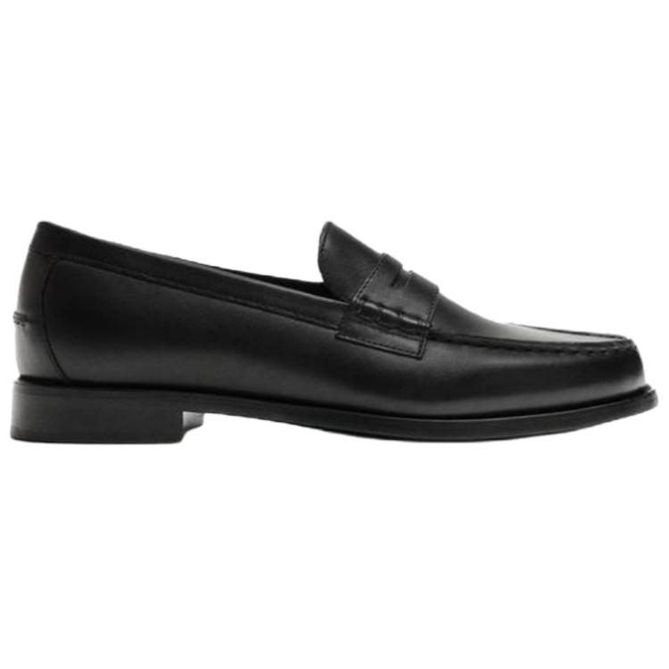 Zara Кожаные лоферы-пенни Черные Женские 2639620800