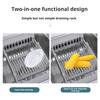 Stainless Steel Drain Rack Retractable Design Large Capacity Rust-Proof Corrosion Resistant Kitchen