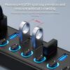 KEBIDUMEI USB-хаб на 7 портов USB 3.0, разветвитель 5 Гбит/с с индивидуальными переключателями, адаптер питания для ноутбука, расширитель USB-портов, USB-C док-станция