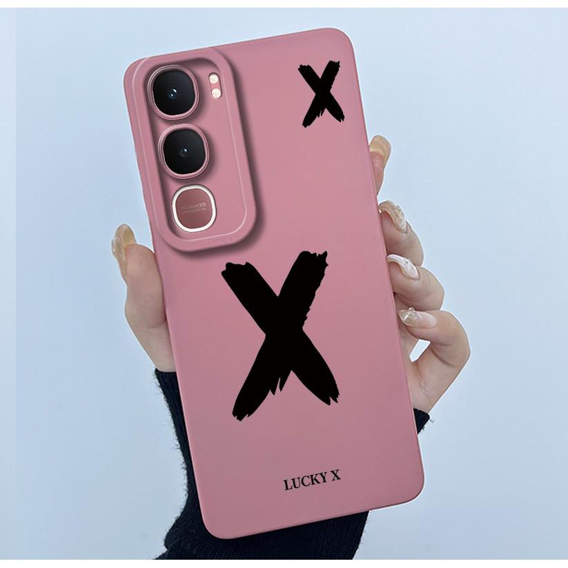 For Vivo Y21d Case Cover Lucky Initial Letter Silicone Soft Matte Phone Bumper for Vivo Y21d Y 21d VivoY21d 4G 5G 2025 Casing