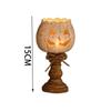 Cutout Face Pumpkin Tealight Candle Holder Scalloped Top Tealight Candle Holder  Thanksgiving Decor