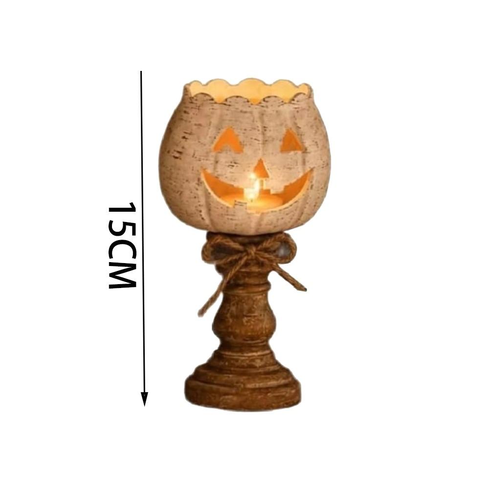 Cutout Face Pumpkin Tealight Candle Holder Scalloped Top Tealight Candle Holder Thanksgiving Decor