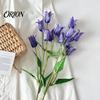 Искусственные цветы 'Колокольчики' из искусственного шелка, Декоративные, Реалистичные, с стеблем, Цветущие украшения для Свадебной Вечеринки, Домашнего Офиса, Центральная часть стола