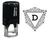 Printtoo D Alphabet Swirl Border Triangle Monogram Initial Self Inking Rubber Stamp Office