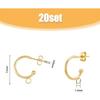 20 шт. Серьги-полукольца из нержавеющей стали, изогнутые крючки для ушей, золотистые подвески-шармы, проволока, круглые серьги-пусеты с горизонтальными петлями для женщин, для изготовления украшений своими руками, серьги-подвески