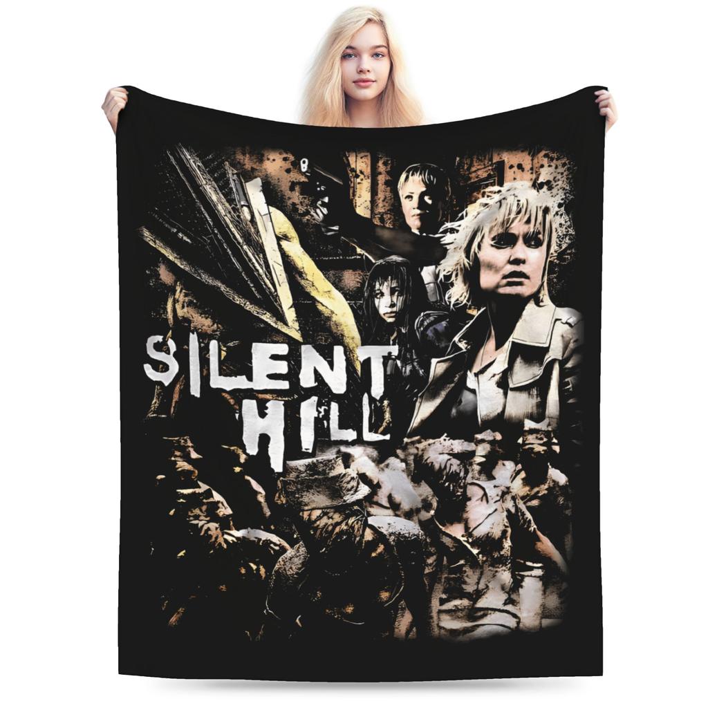 Warm Soft BlanketBoy Girl Travel Silent Hill Throw Blanket horror Flannel Bedspread For Couch Bed Street Trend Sofa Bed Cover