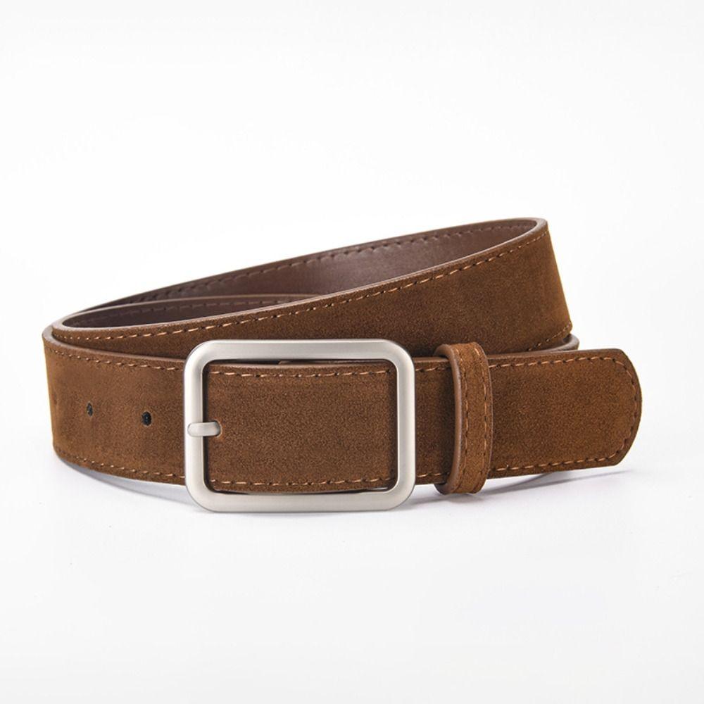 Adjustable Faux Leather Belt Metal Buckle Waist Strap Belt Elegant Pin Buckle Belt Daily Casual
