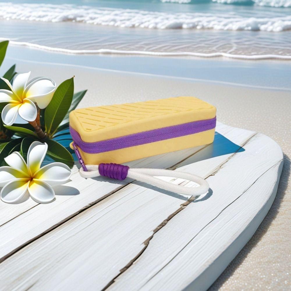 Large Capacity Silicone Swim Goggle Case Perforated Waterproof Eyeglasses Storage Bag Zipper Closure Portable