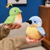 Новая Милая Поющая Птичка Плюшевая Игрушка Мягкая Каваи Симулированные Животные Набитая Кукла Декор для Рабочего Стола Креативная Детская Игрушка Домашний Орнамент