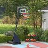Basketball Stand, Adjustable Hoop Height 2.3-2.9 m, Lower Backboard, Fillable Base, Red+Black