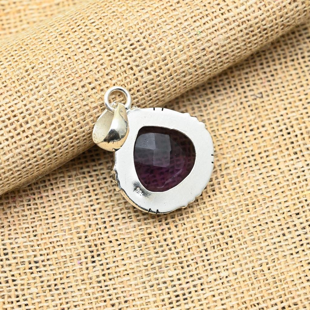Ювелирный кулон из стерлингового серебра 925 пробы с аметистом ручной работы для свадебного подарка