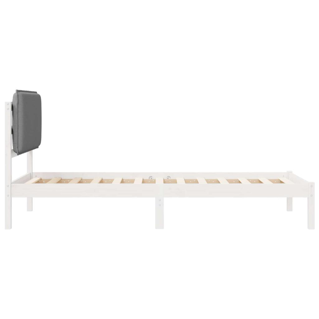 Bed Frame with Padded Headboard Light Grey 75 x 190 cm